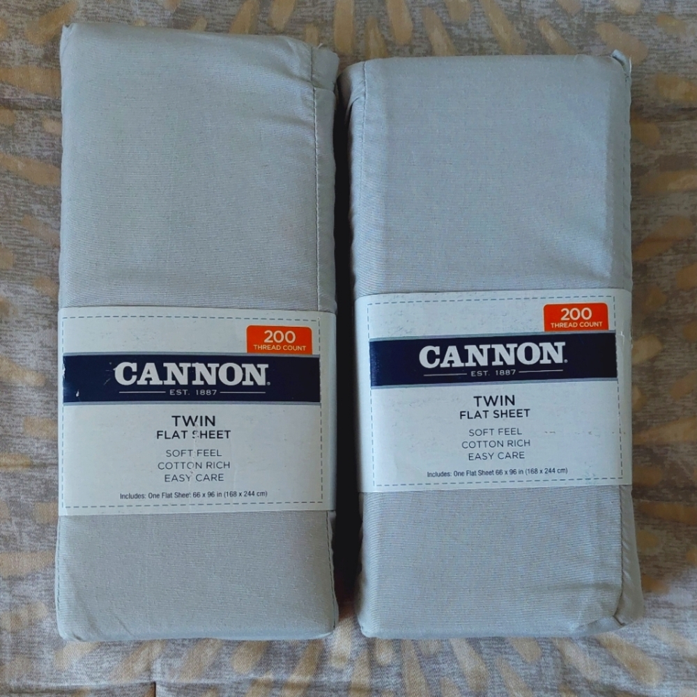 Cannon set of two twin flat sheets.